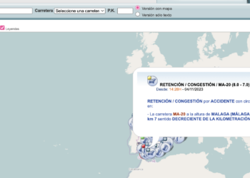 Un accidente provoca retenciones a la salida de Málaga en la MA-20 dirección Torremolinos
