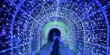 El Jardín Botánico de Málaga se llena de luces y de Ángeles por Navidad