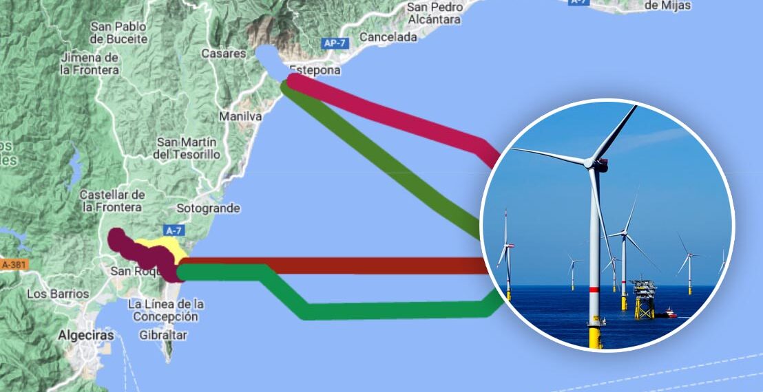 Molinos de 125 metros frente a la costa de Estepona: las claves del nuevo parque eólico marino «Terral»