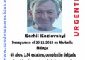 Desaparecido Serhii Kozlovskyi,de origen ucraniano,  desde el pasado 20 de noviembre