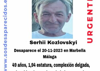 Desaparecido Serhii Kozlovskyi,de origen ucraniano,  desde el pasado 20 de noviembre