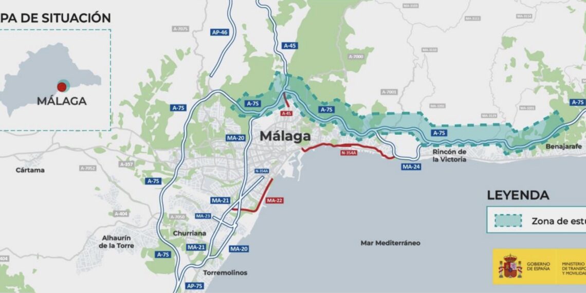Transportes licita por 601.446 euros la redacción del estudio previo de alternativas a la A-7 en la provincia de Málaga