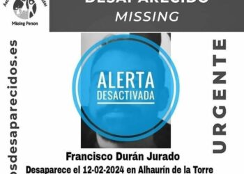 Localizado el joven de 25 años desaparecido el pasado lunes en Alhaurín de la Torre
