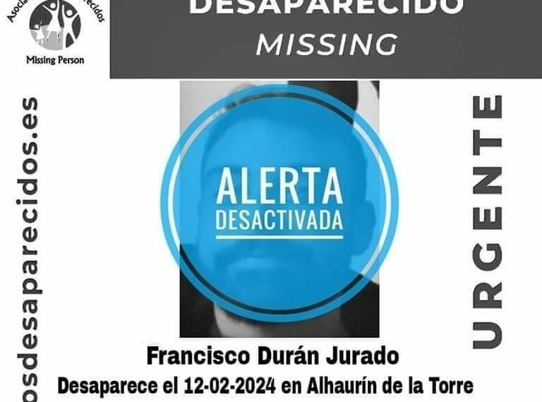 Localizado el joven de 25 años desaparecido el pasado lunes en Alhaurín de la Torre