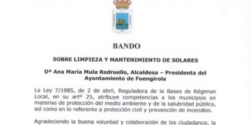 El Ayuntamiento de Fuengirola adopta medidas sobre limpieza y mantenimiento de solares