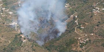 Declarado un incendio en el paraje Montealegre de Torrox