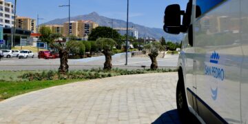 La rotonda Pedro Gil de San Pedro, puesta en valor tras las excepciones temporales al uso del agua por la sequía