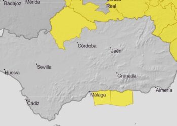 Aviso amarillo este lunes por lluvias en Córdoba y por oleaje en la costa de Granada y Málaga