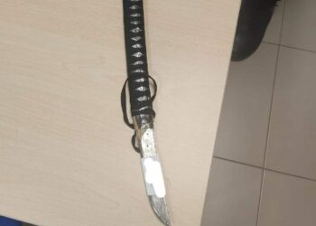 Policía Local intercepta a un hombre que paseaba con una katana por el centro de Estepona