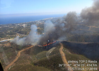 Declarado un incendio en el paraje de Nagüeles, Marbella
