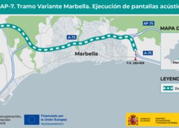 Advierten de afectaciones al tráfico en la AP-7 por la instalación de pantallas en la variante de Marbella