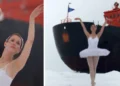 Una mujer hace historia al bailar por primera vez el Lago de los Cisnes en el Polo Norte