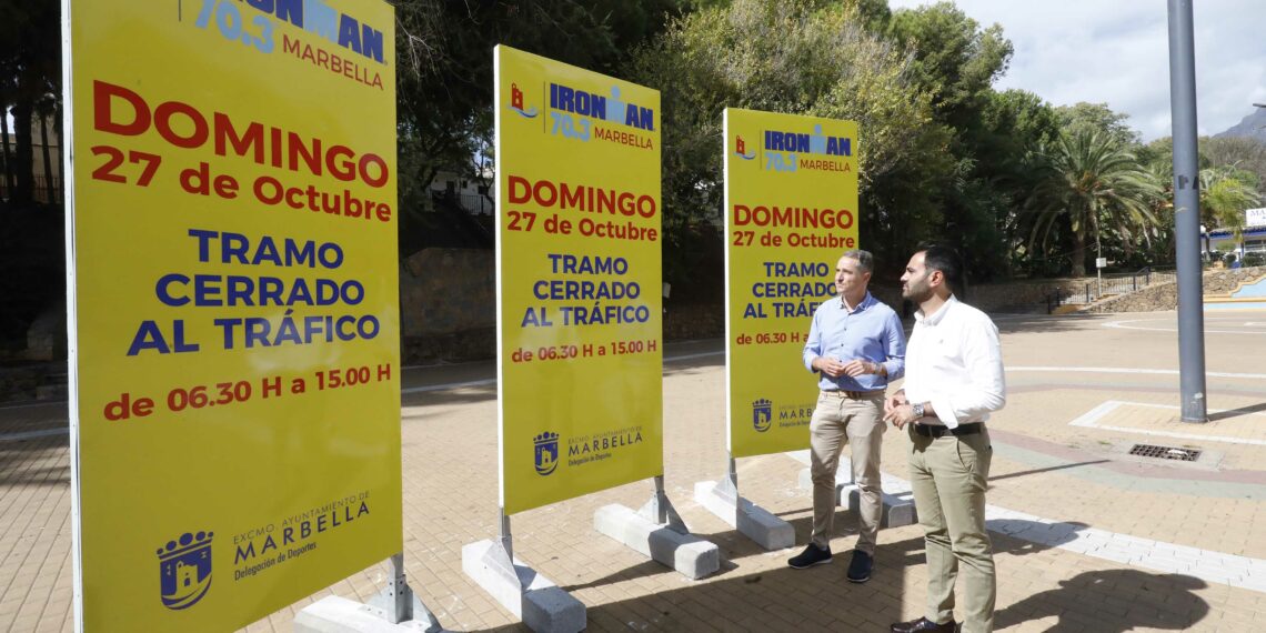 Marbella calienta motores para Ironman 70.3 con 15 paneles informativos sobre las incidencias de tráfico