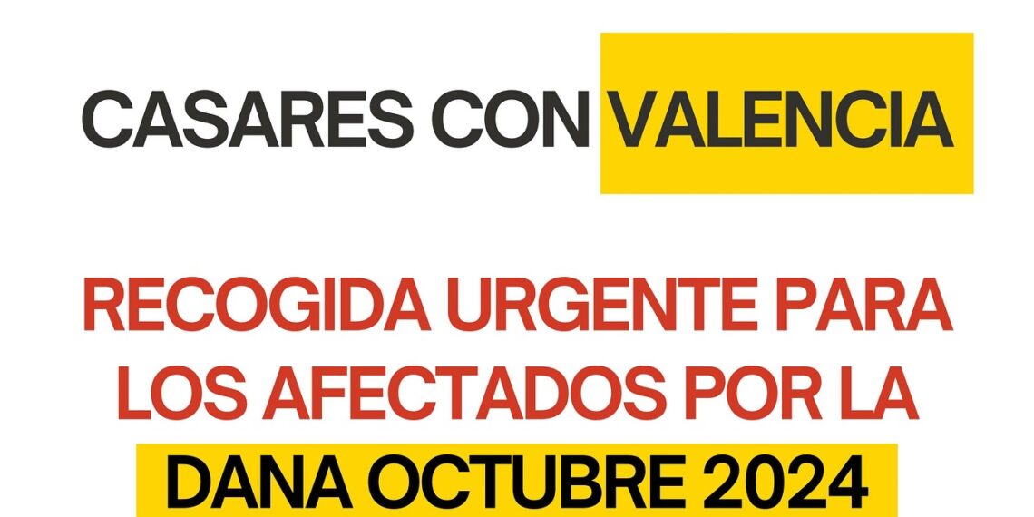 Casares pone en marcha una recogida urgente para Valencia a partir de este lunes