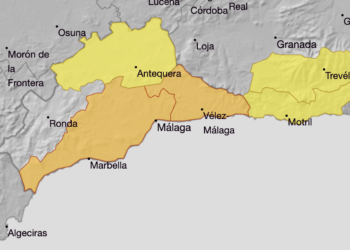 La Costa del Sol estará este miércoles en alerta naranja ante la llegada de una nueva DANA