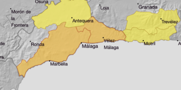 La Costa del Sol estará este miércoles en alerta naranja ante la llegada de una nueva DANA