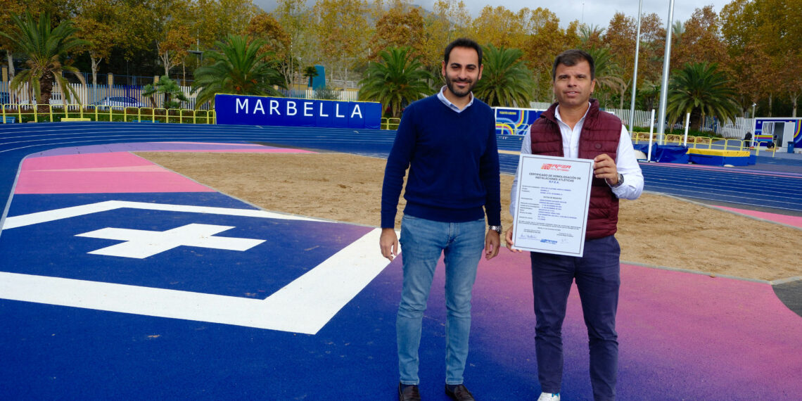 La pista de atletismo de Marbella, homologada por la Federación Española de Atletismo