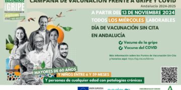 Andalucía vacunará sin cita todos los miércoles a la población diana en 623 puntos