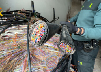 La Guardia Civil investiga a dos personas por el robo de más de 2,6 toneladas de cobre
