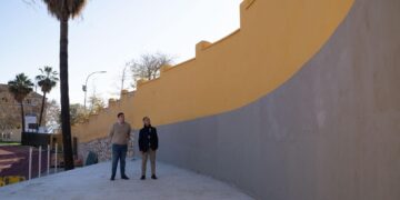 Concluye la reconstrucción del muro del polideportivo de Arroyo de la Miel tras una inversión de 200.000 euros