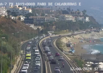 Inundaciones en la A-7: Cortado el carril derecho en Mijas tras las lluvias
