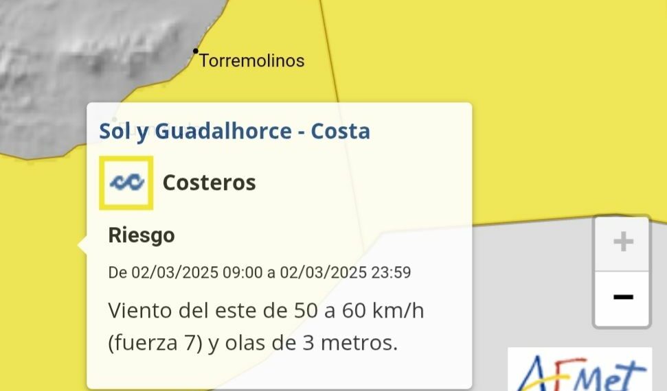 Desactivado el Plan Municipal de Emergencia en la Costa del Sol, que aún está en alerta amarilla