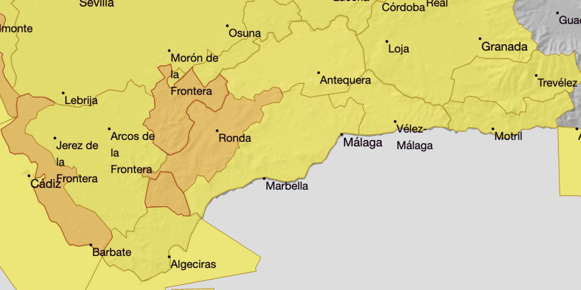 Activada la alerta amarilla por lluvias en la Costa del Sol para este fin de semana
