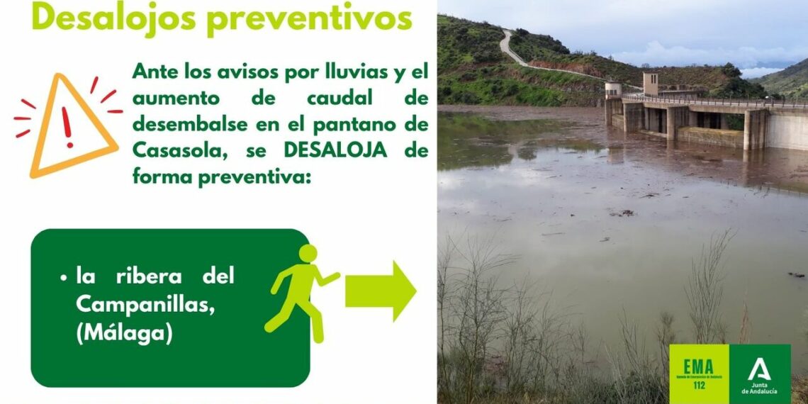 Desalojo preventivo de la ribera del río Campanillas en previsión ante las lluvias