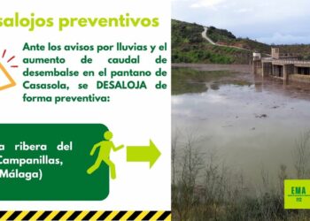 Desalojo preventivo de la ribera del río Campanillas en previsión ante las lluvias