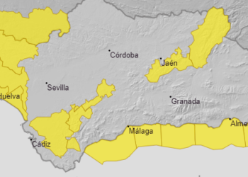 Aviso amarillo este jueves por lluvia en Cádiz, Córdoba, Huelva y Sevilla y por oleaje en toda la costa andaluza