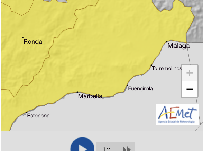 La borrasca ‘Laurence’ llega a la Costa del Sol con aviso amarillo para este lunes