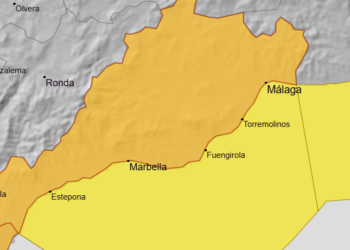 La AEMET eleva la alerta por lluvias a naranja para este lunes en la Costa del Sol y Guadalhorce
