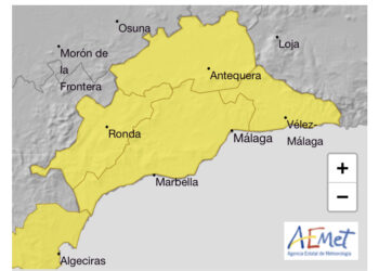 Aemet activa alerta amarilla en Málaga por riesgo de lluvias y tormentas para mañana sábado 12 de abril