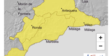Aemet activa alerta amarilla en Málaga por riesgo de lluvias y tormentas para mañana sábado 12 de abril