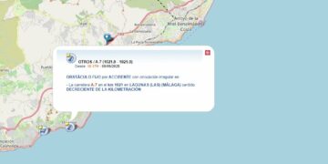 Un accidente de tráfico a la altura de El Faro genera más de 2 km de retenciones en la A-7