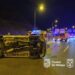 Tres heridos tras el vuelco de un vehículo en la A-7 en Málaga capital