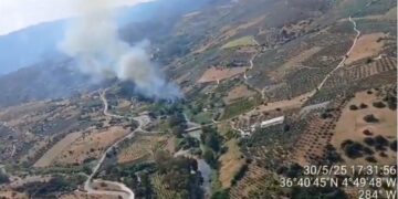 Declarado un incendio forestal en Guaro, en la zona de Río Grande