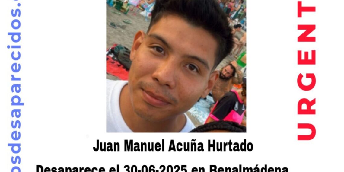 Denuncian la desaparición de Juan Manuel Acuña, visto por última vez en Benalmádena el 30 de junio