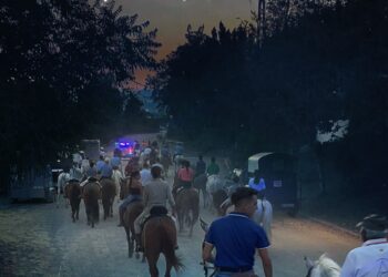 Medio centenar de caballos recorren la Sierra de Mijas bajo la luz de la luna llena
