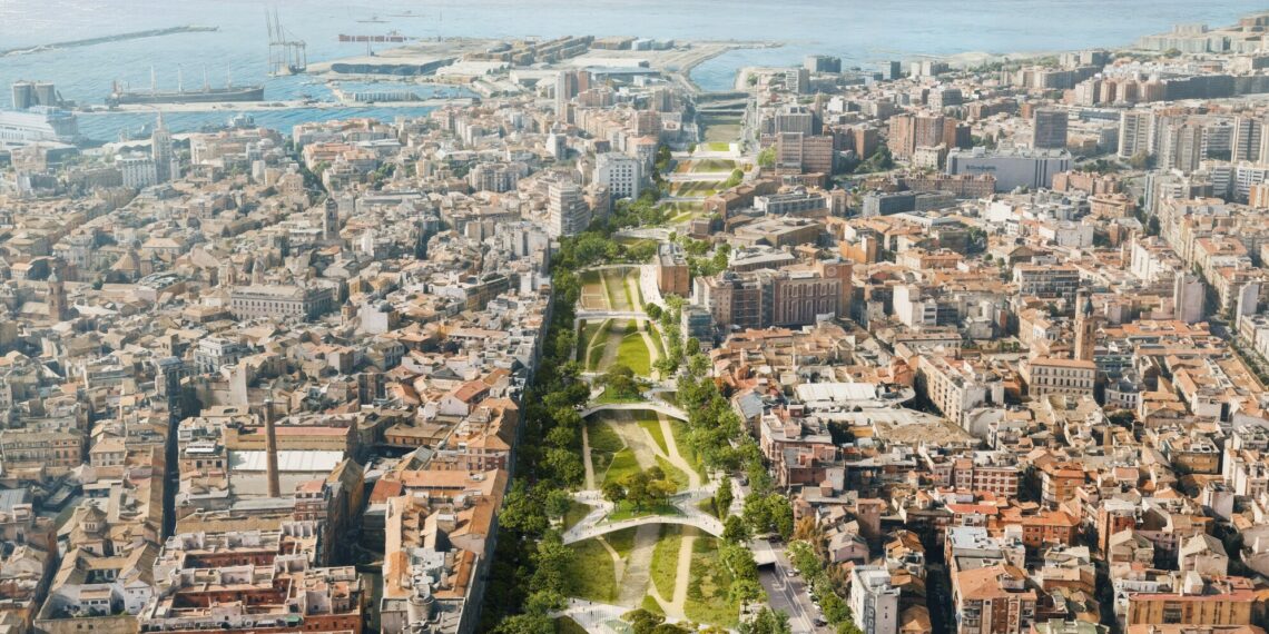 La integración urbana del río Guadalmedina generará más de 76.000 metros cuadrados de zonas verdes entre las cinco plazas-puente, el cauce y el entorno
