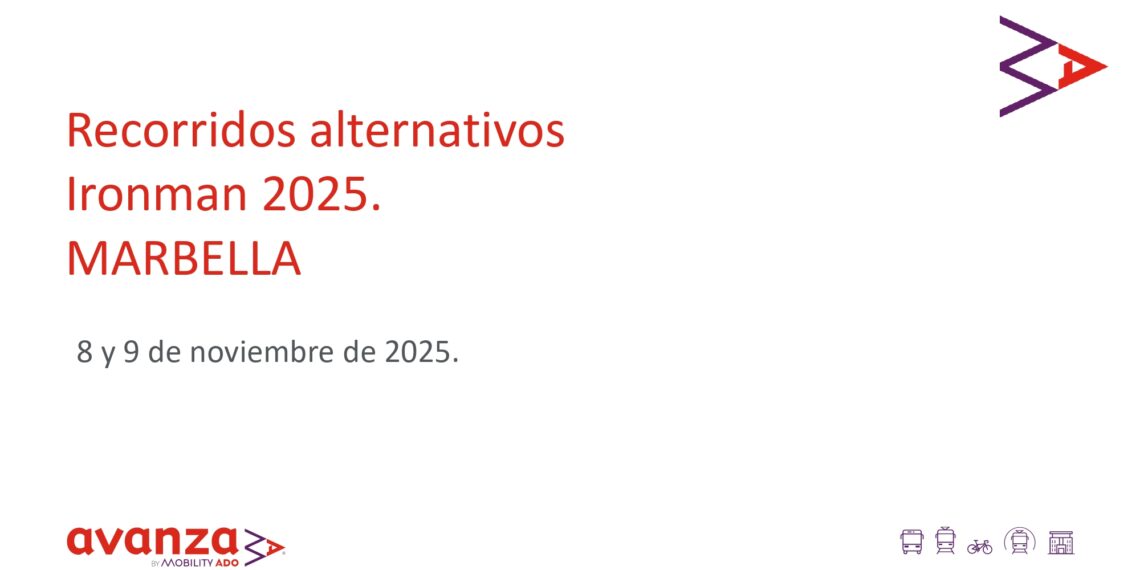 Estos son los recorridos especiales y alternativos en el servicio de transporte urbano y de largo recorrido con motivo del Mundial del Ironman 70. 3