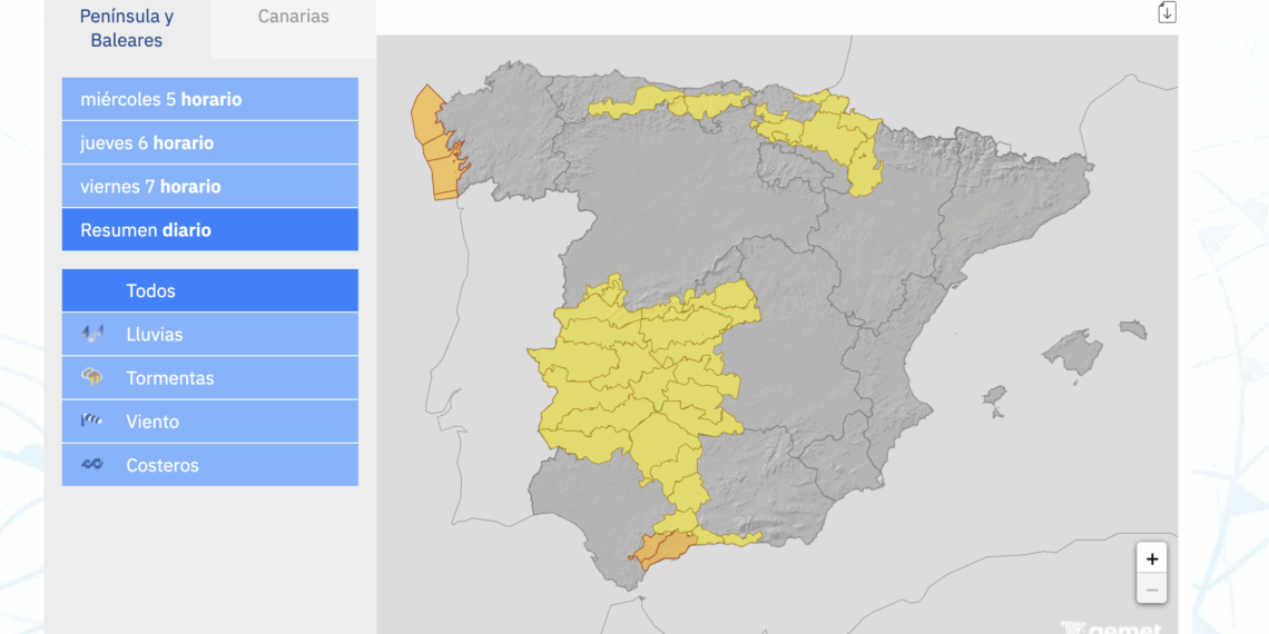 Miércoles pasado por la lluvia en Málaga: así avanza la alerta de la Aemet en la Costa del Sol