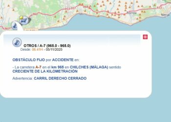 Varios kilómetros de retenciones por un accidente en la A-7 a la altura de Chilches