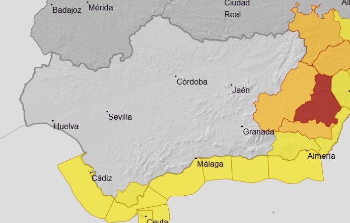 La Aemet mantiene la vigilancia meteorológica tras el temporal en la Costa del Sol y activa nuevos avisos amarillos