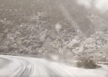 Una fuerte granizada sorprende a los conductores de la A-397 que une a Ronda con San Pedro