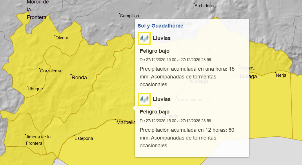 Alerta amarilla para el sábado: la Aemet también avisa por viento y fenómenos costeros