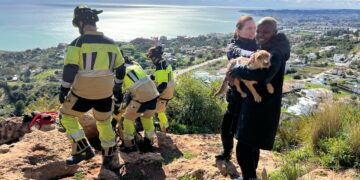 Rescatan a Cuco tras caerse desde el mirador de la Estupa de Benalmádena