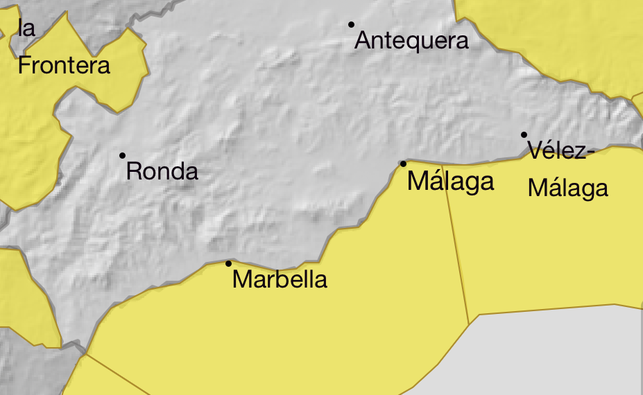 La Aemet confirma alerta por vientos de hasta 70 km/h este domingo en la Costa del Sol