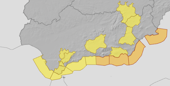 La Costa del Sol, en aviso amarillo hasta el miércoles por fuertes vientos