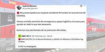 Juanma Moreno tras el accidente ferroviario en Córdoba: «Estamos pendientes de los afectados»